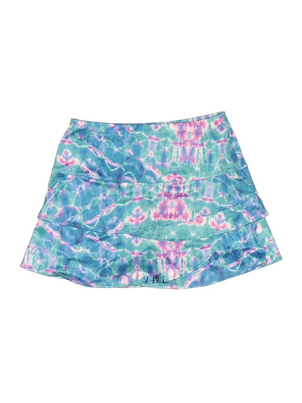 Lucky in Love 14.5" skirt tie dye Scallop A-Line Skort , purple blue pink
